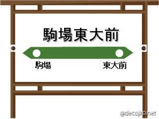 駅看板 - 駒場駅東大前駅